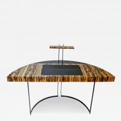 Aymeric Lefort 21st Century Desk Wight Ebony and Black Leather with Metal Leg by Aymeric Lefort - 4485459