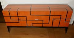 Aymeric Lefort Buffet Filets in Hermes Orange and Black Sycamore Marquetery by Aymeric Lefort - 4109308