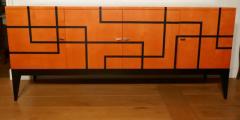 Aymeric Lefort Buffet Filets in Hermes Orange and Black Sycamore Marquetery by Aymeric Lefort - 4109681