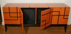 Aymeric Lefort Buffet Filets in Hermes Orange and Black Sycamore Marquetery by Aymeric Lefort - 4109698