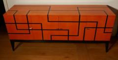 Aymeric Lefort Buffet Filets in Hermes Orange and Black Sycamore Marquetery by Aymeric Lefort - 4109741