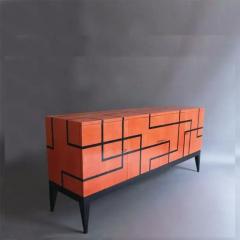 Aymeric Lefort Buffet Filets in Hermes Orange and Black Sycamore Marquetery by Aymeric Lefort - 4110149