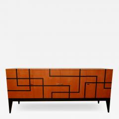 Aymeric Lefort Buffet Filets in Hermes Orange and Black Sycamore Marquetery by Aymeric Lefort - 4419190