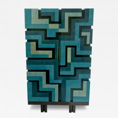 Aymeric Lefort Cabinet Labyrinthe in Bleu and Grey Tinted Charm By Aymeric Lefort - 4368874