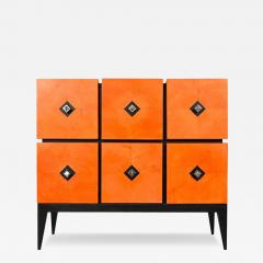 Aymeric Lefort Chest of Drawers Losange in Orange Tinted Sycomore Open Is Tow Drawers - 4361180