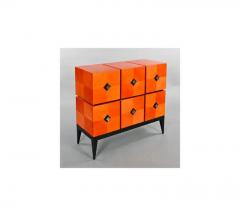 Aymeric Lefort Chest of Drawers Losange in Orange Tinted Sycomore Open is Tow Drawers - 4109382