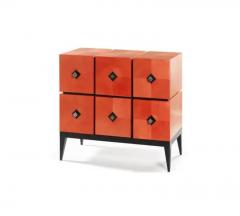 Aymeric Lefort Chest of Drawers Losange in Orange Tinted Sycomore Open is Tow Drawers - 4110237