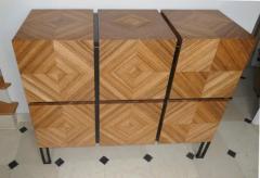Aymeric Lefort Chest of Drawers Losange in Zebrano Open in Tow Drawers - 4109631