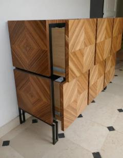 Aymeric Lefort Chest of Drawers Losange in Zebrano Open in Tow Drawers - 4109636