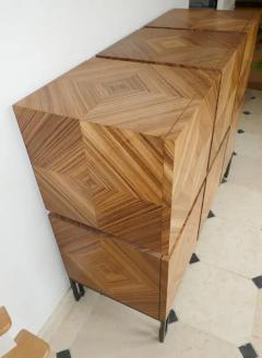 Aymeric Lefort Chest of Drawers Losange in Zebrano Open in Tow Drawers - 4109638