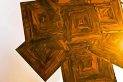 Aymeric Lefort Coffee Table Cubes en Rond in Ziricote Wood Marketery by Aymeric Lefort - 4110901