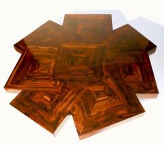 Aymeric Lefort Coffee Table Cubes en Rond in Ziricote Wood Marketery by Aymeric Lefort - 4110902