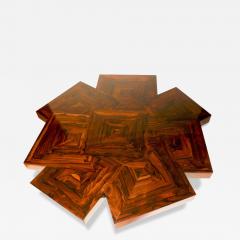 Aymeric Lefort Coffee Table Cubes en Rond in Ziricote Wood Marketery by Aymeric Lefort - 4496079