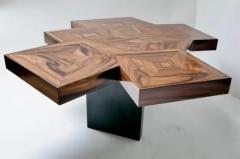 Aymeric Lefort Coffee Table Fusion in Marquetery of Santos Wood by Aymeric Lefort - 4109683
