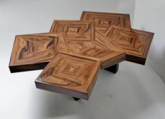 Aymeric Lefort Coffee Table Fusion in Marquetery of Santos Wood by Aymeric Lefort - 4110893