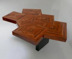 Aymeric Lefort Coffee Table Fusion in Marquetery of Santos Wood by Aymeric Lefort - 4110907