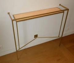 Aymeric Lefort Console in Gold Bronze Brass Patina with One Sycamore Shelve by Aymeric Lefort - 4109600