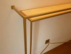 Aymeric Lefort Console in Gold Bronze Brass Patina with One Sycamore Shelve by Aymeric Lefort - 4109610