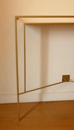 Aymeric Lefort Console in Gold Bronze Brass Patina with One Sycamore Shelve by Aymeric Lefort - 4109629
