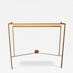 Aymeric Lefort Console in Gold Bronze Brass Patina with One Sycamore Shelve by Aymeric Lefort - 4475253