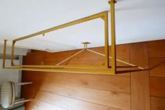 Aymeric Lefort Console in Gold Bronze Brass Patina with One Walnut Shelve by Aymeric Lefort - 4109434
