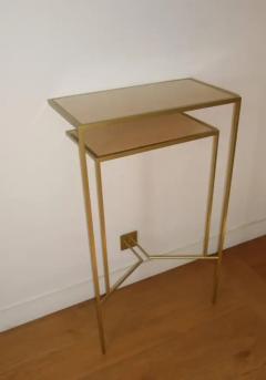 Aymeric Lefort Console in Gold Bronze Patina with tow Sycamore Shelves by Aymeric Lefort - 4109763