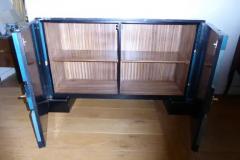 Aymeric Lefort New Black and Blue Table Lamp in Wood Marquetry by Aymeric Lefort - 4110967