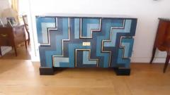 Aymeric Lefort New Black and Blue Table Lamp in Wood Marquetry by Aymeric Lefort - 4111023