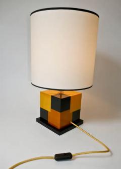 Aymeric Lefort New Black and Yellow table Lamp in Tinted Wood Marquetry by Aymeric Lefort - 4110629