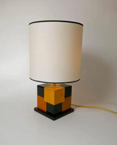 Aymeric Lefort New Black and Yellow table Lamp in Tinted Wood Marquetry by Aymeric Lefort - 4110640