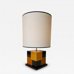 Aymeric Lefort New Black and Yellow table Lamp in Tinted Wood Marquetry by Aymeric Lefort - 4449365