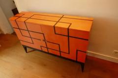 Aymeric Lefort New Buffet in Hermes Orange Feu and Black Marquetery by Aymeric Lefort - 4110638