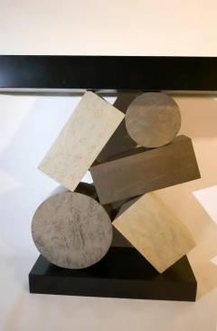 Aymeric Lefort New Custom Made Console in grey and Black Tinded Marquetry By Aymeric Lefort - 4110996