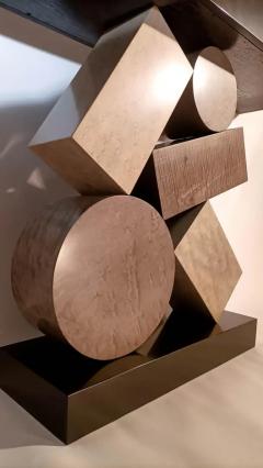 Aymeric Lefort New Custom Made Console in grey and Black Tinded Marquetry By Aymeric Lefort - 4111041