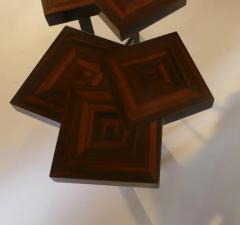 Aymeric Lefort New Darck wood Pair of Coffee Table in Macassar Ebony Marquetery - 4110903