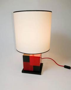 Aymeric Lefort New Pair of Table Lamps in Tinted Red and Black Marquetery by Aymeric Lefort - 4110923