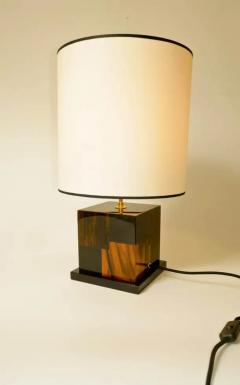 Aymeric Lefort New Red and Black Table Lamp in Santos and Ziricote Wood Marquetry - 4110882