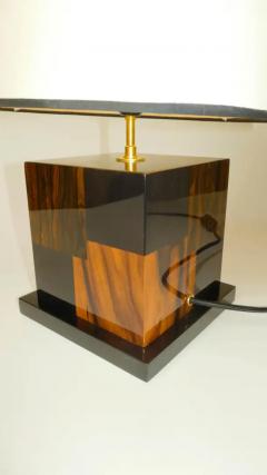 Aymeric Lefort New Red and Black Table Lamp in Santos and Ziricote Wood Marquetry - 4110884