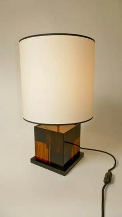 Aymeric Lefort New Red and Black Table Lamp in Santos and Ziricote Wood Marquetry - 4110915