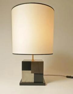 Aymeric Lefort New Table Black and Grey Lamp Cubes in Tinted Wood Marquetry by Aymeric Lefort - 4110938