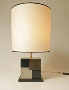 Aymeric Lefort New Table Black and Grey Lamp Cubes in Tinted Wood Marquetry by Aymeric Lefort - 4110941