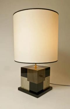 Aymeric Lefort New Table Lamp in Black and Grey Tinted Wood Marquetry by Aymeric Lefort - 4110639