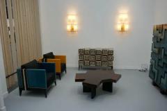 Aymeric Lefort Pair of Blue Marquetry Armairs Cube by Aymeric Lefort - 4109401