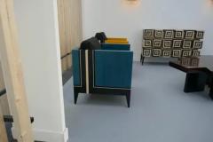 Aymeric Lefort Pair of Blue Marquetry Armairs Cube by Aymeric Lefort - 4109407