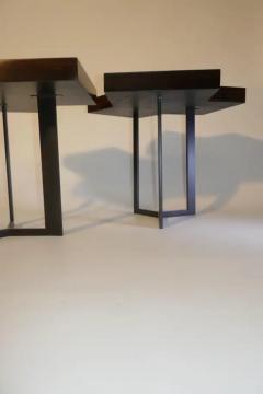 Aymeric Lefort Pair of Coffee Or End Table Cubes in Macassar Ebony Marquetery by A Lefort - 4109387