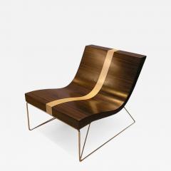 Aymeric Lefort Palissandre Chair Ticket with Sycomore Line and Metal Silver Patina Leg - 4399072