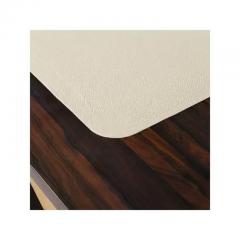 Aymeric Lefort Shanghai Desk in Ziricotte Wood Leather Top and Silver Patined Leg - 4109413