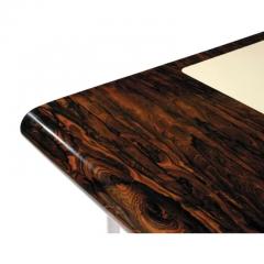 Aymeric Lefort Shanghai Desk in Ziricotte Wood Leather Top and Silver Patined Leg - 4109417