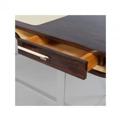 Aymeric Lefort Shanghai Desk in Ziricotte Wood Leather Top and Silver Patined Leg - 4110250