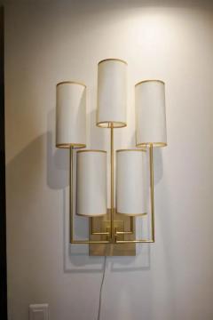 Aymeric Lefort Wall Light Sconce in Gold Patina and Chestnut Wood - 4109673